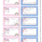 Printable Unicorns Labels For School Supplies Labels Printable Set Of