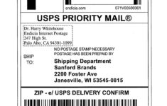 Printable Usps Priority Mail Label Template Resume Examples