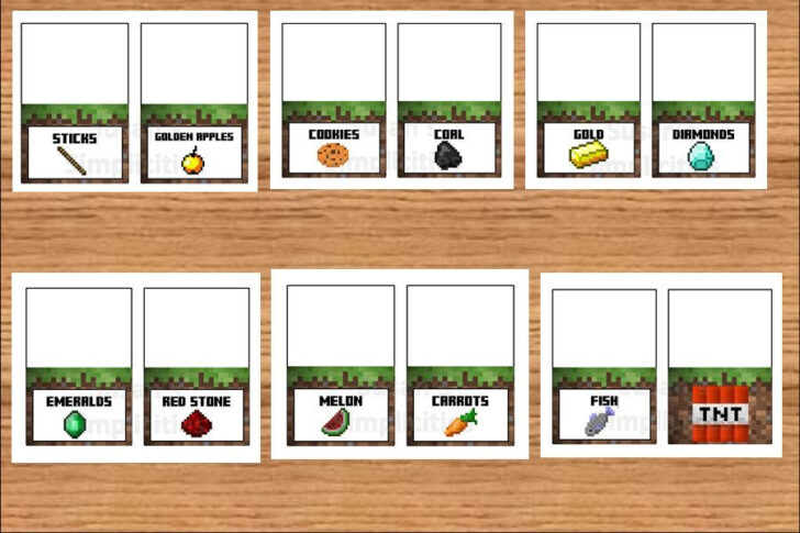 FREE Printable Play Food Minecraft Food Labels
