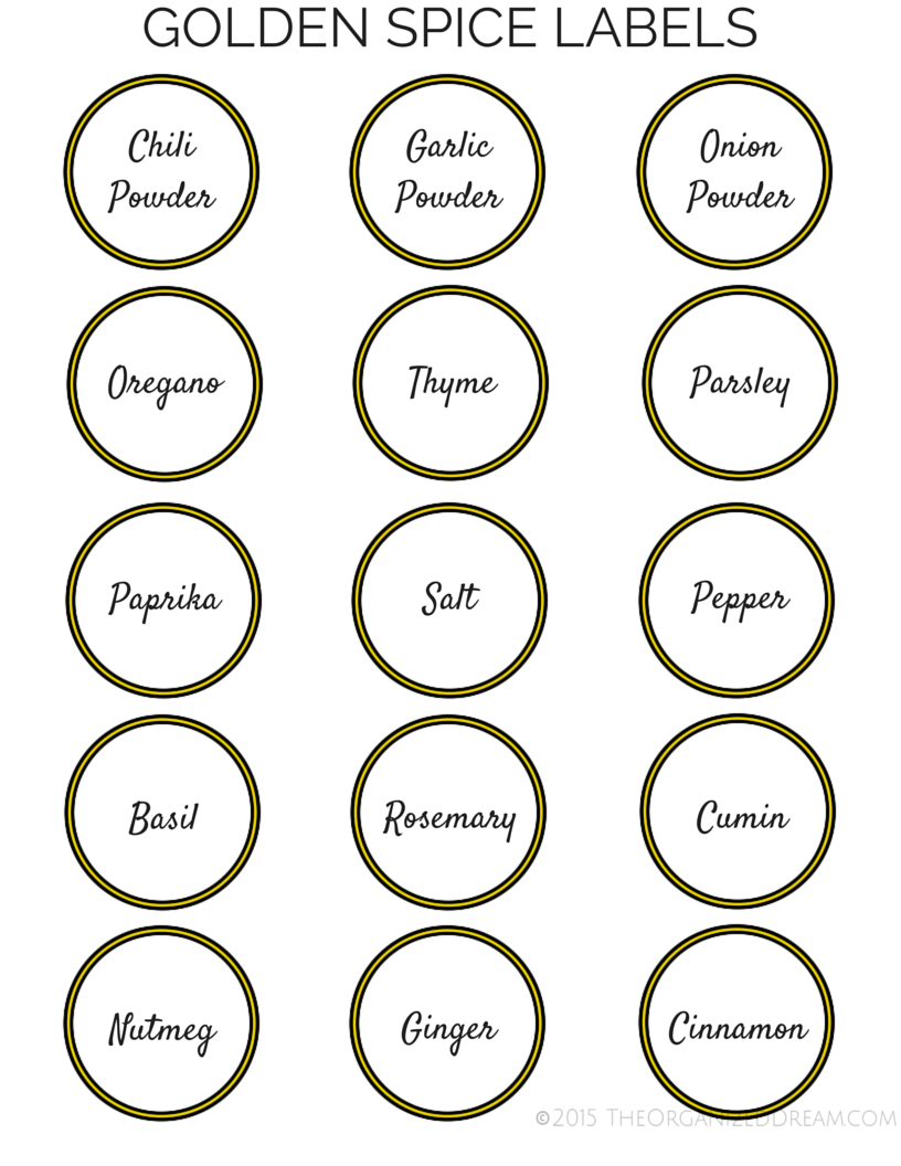 Spice Organizing Ideas And Free Labels The Organized Dream
