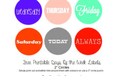 Sweetly Scrapped Free Printable Days Of The Week Circle Labels