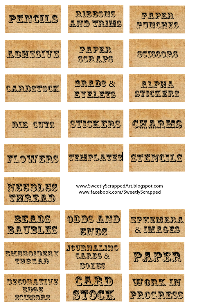 Sweetly Scrapped Free Printable Organizing Labels