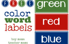Teacher Mama FREE Color Word Labels Boy Mama Teacher Mama