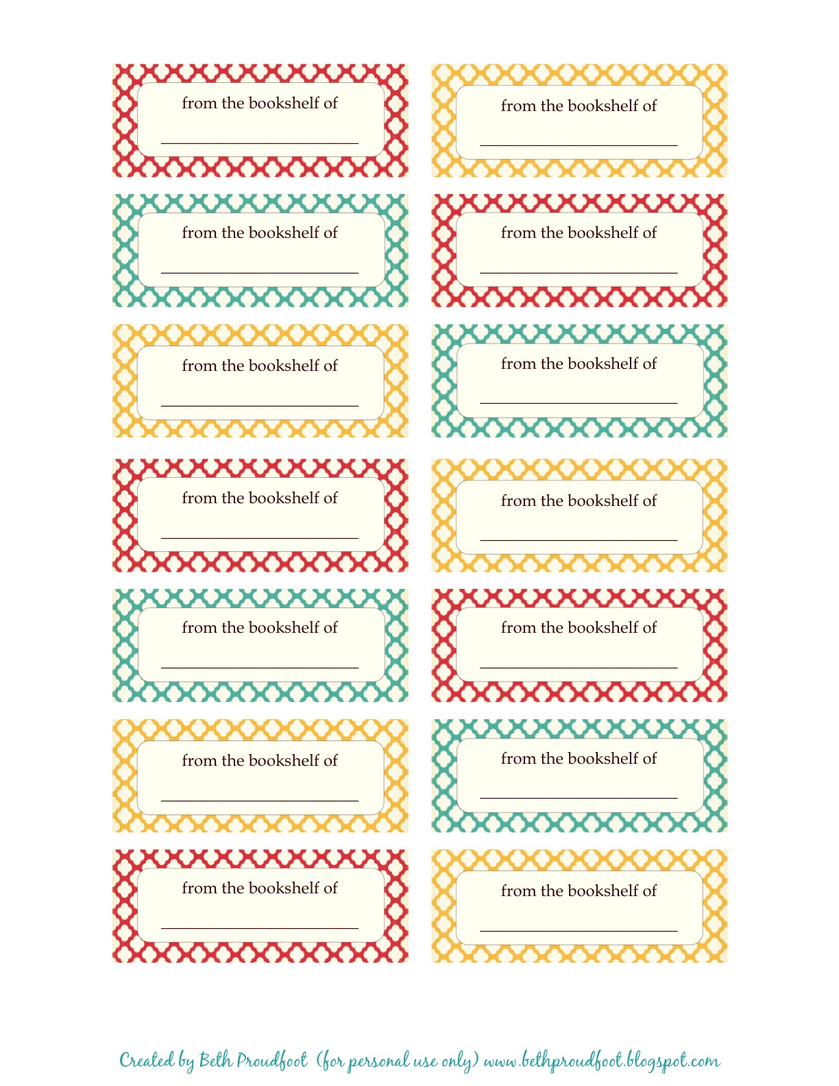 The Prudent Pantry Free Printable Book Labels