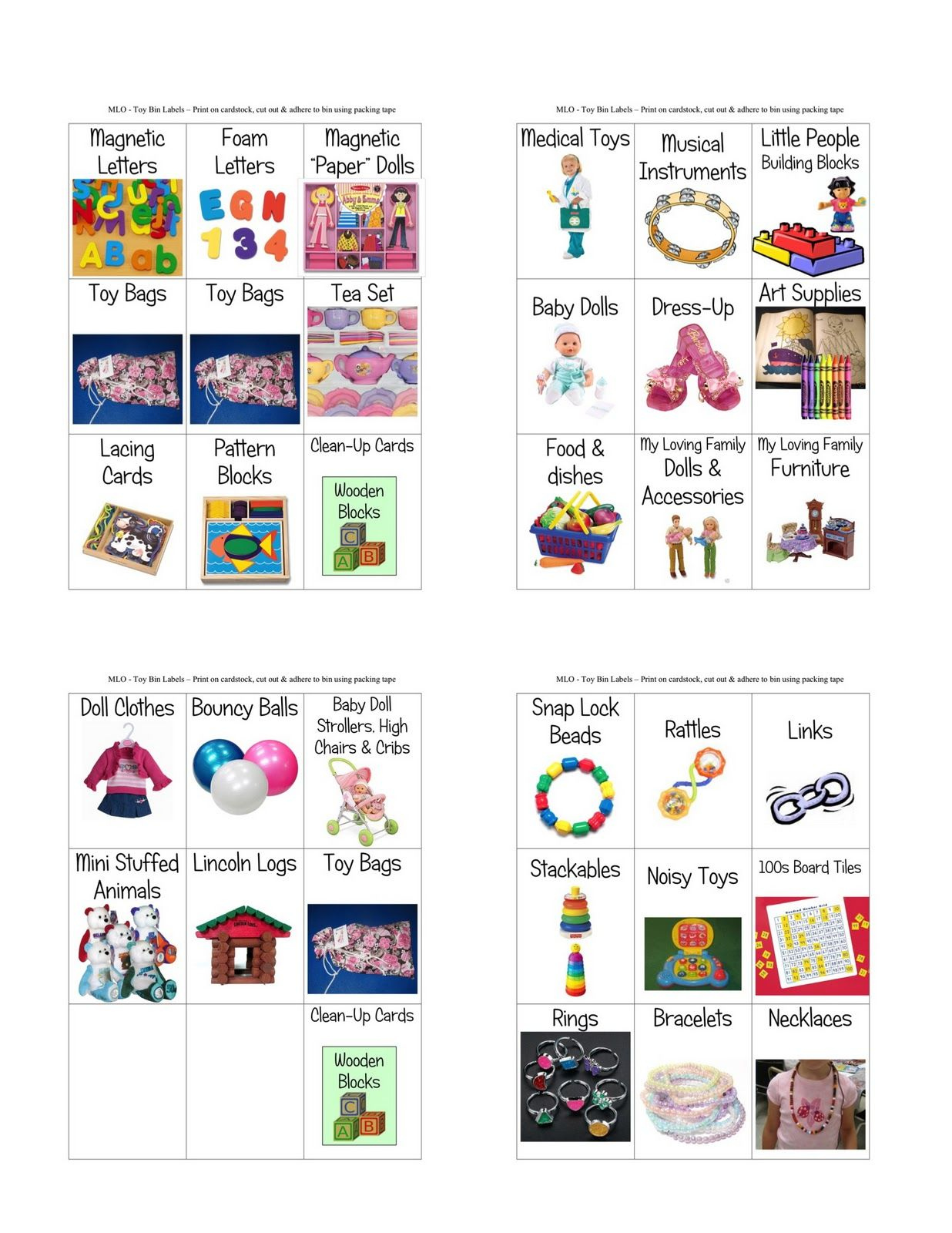 Toy Labels Toy Labels Kids Toy Organization Preschool Labels