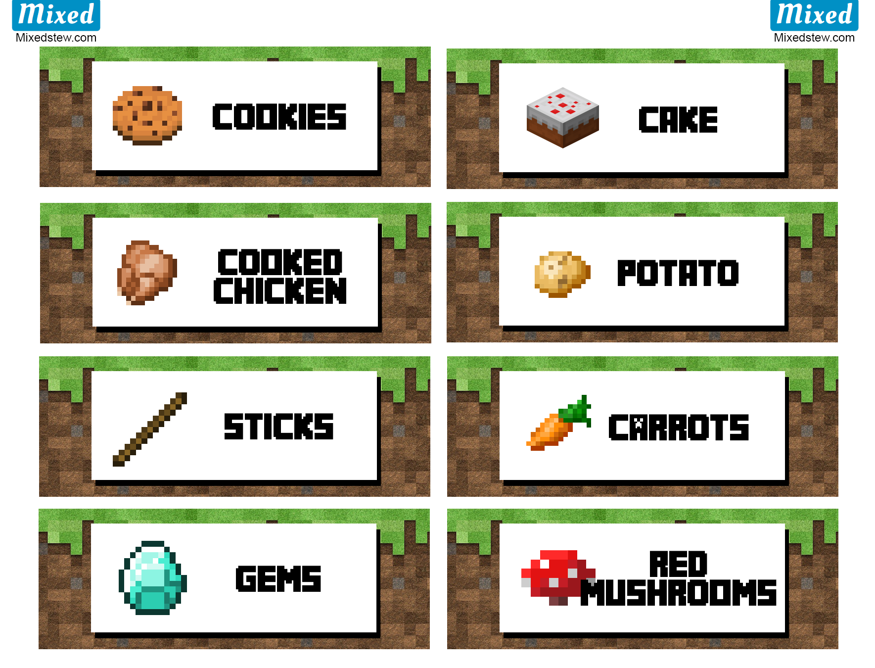 Ultimate Minecraft Party Printables Minecraft Food Minecraft Party 