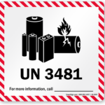 UN 3481 Label Lithium Battery Labels 250 Labels Roll SKU LB 2997