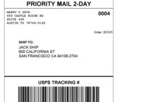 USPS Shipping Label Template Printable