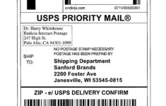 USPS Shipping Label Template Printable