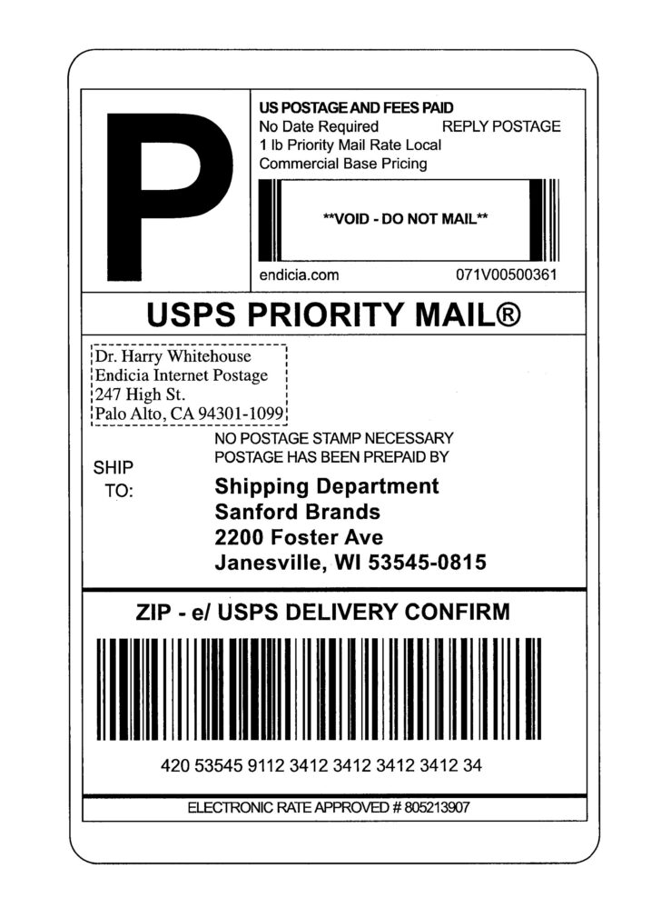 USPS Shipping Label Template Printable Printable Labels