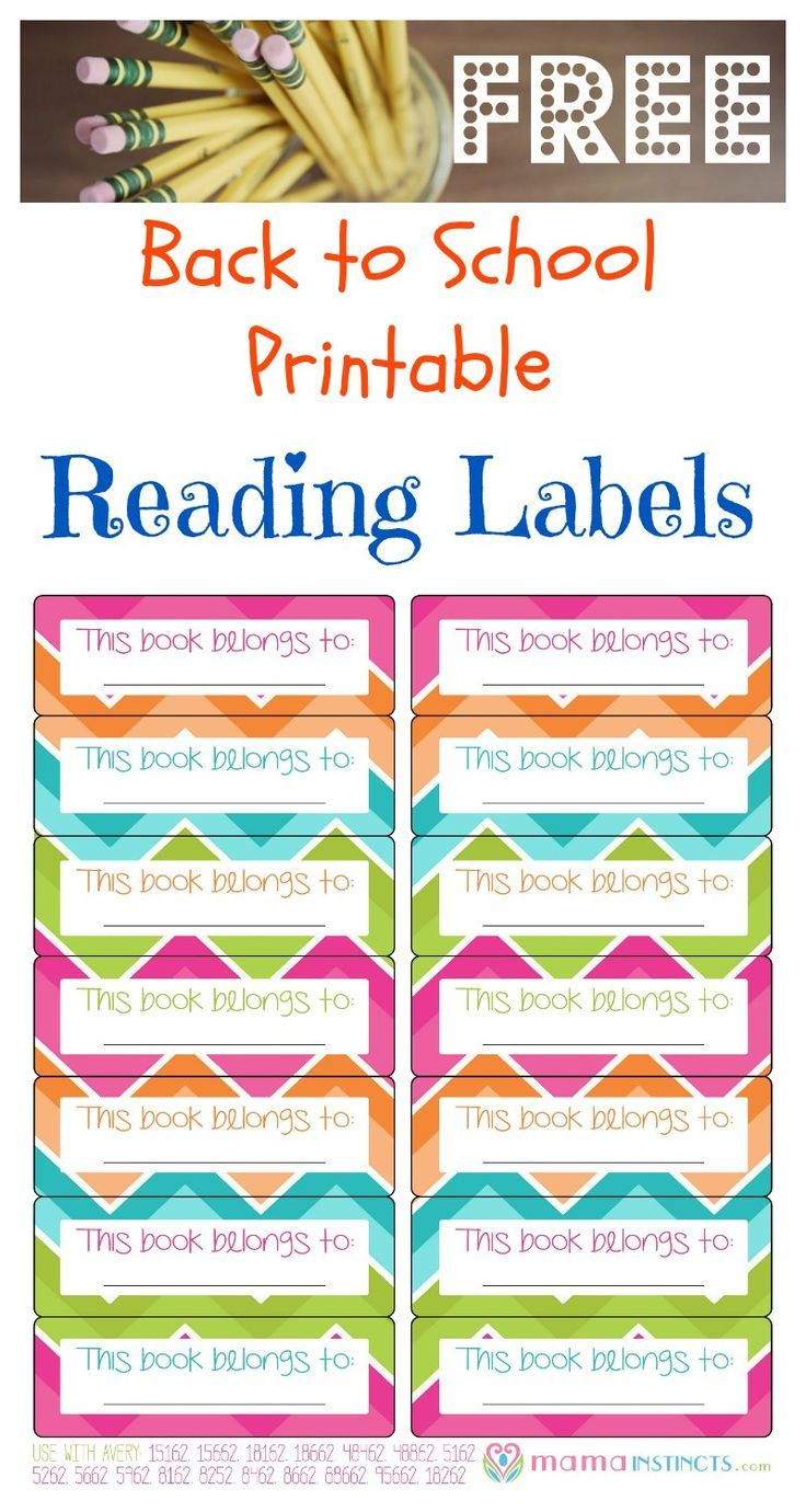VIP Content Library Kids Labels Back To School Crafts Book Labels