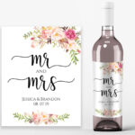 Wedding Wine Labels Wedding Wine Printable Wine Label Template Etsy