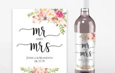 Wedding Wine Labels Wedding Wine Printable Wine Label Template Etsy