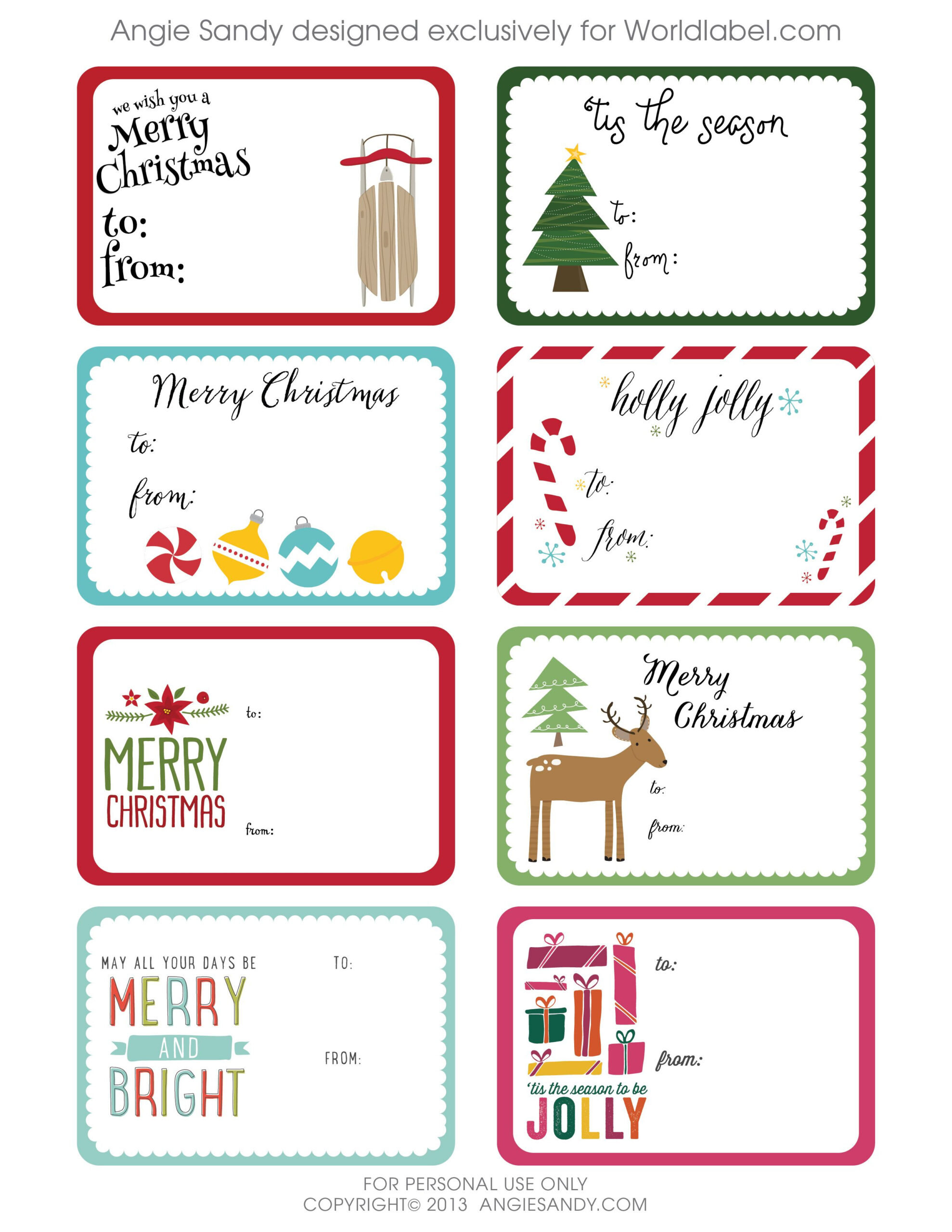 World Label Exclusive Christmas Gift Tag Printable With Images 
