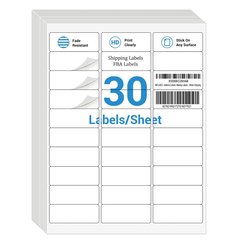 1&amp;quot; X 2 5/8&amp;quot; Address Shipping Labels Sheet Fba Sku Labels 30/Sheet for Label Templates Free Printable 1 X 2 5/8