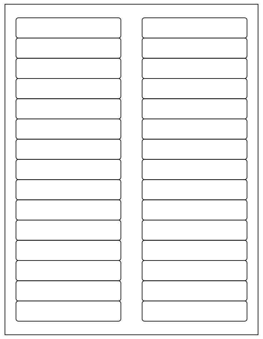 1&amp;quot; X 2&amp;quot; Blank Label Template - Ol114 for Pendaflex Printable Tab Labels Template