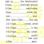 10 Free Summer Daily Schedule Templates (Sanity Saving Printables) With Free Printable Summer Daily Schedule Template