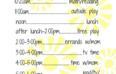 10 Free Summer Daily Schedule Templates (Sanity Saving Printables) with Free Printable Summer Daily Schedule Template