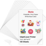 100 Bedruckbare Vinyl Aufkleber Papier Matt 8,5 X 11 Für Cricut  Tintenstrahl Las Inside Laser Printable Vinyl Labels