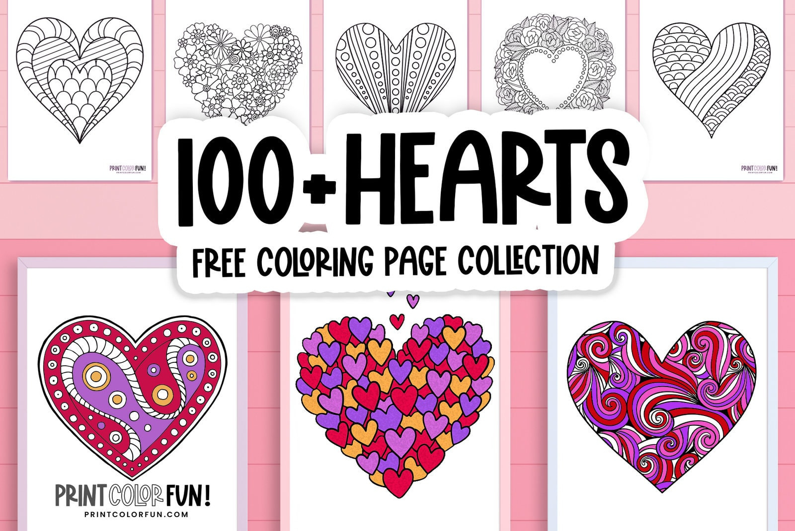 100+ Printable Heart Coloring Pages: A Huge Collection Of Hearts with Free Printable Pictures Of Hearts