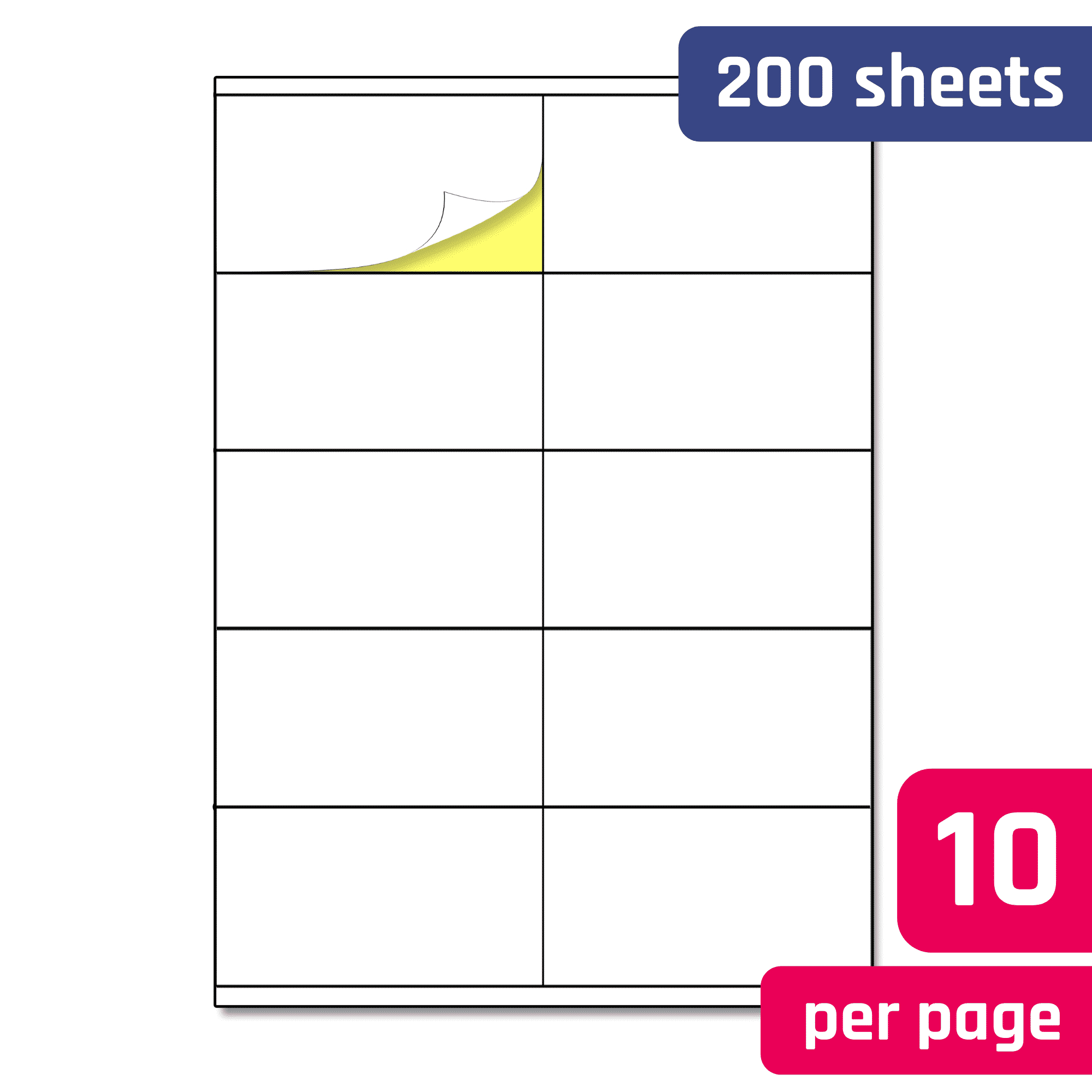 105 X 57 Mm - A4 White Stickers Labels Sheets with Printable Label Stickers A4