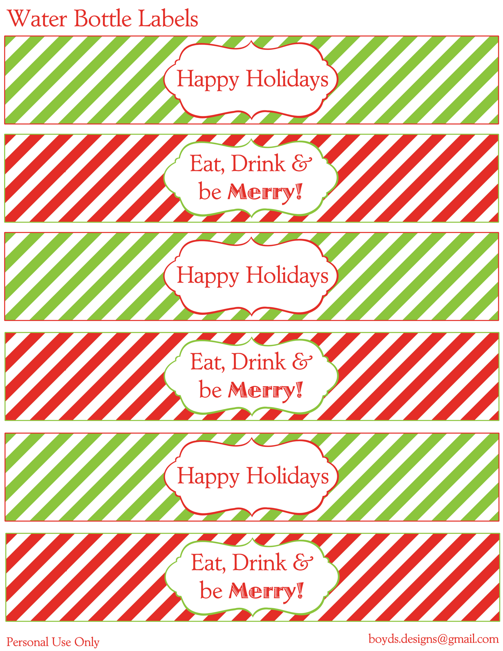 12 Days Of Christmas Diy Printable Freebies! Day 3 – Water Bottle in Free Printable Water Bottle Labels For Christmas