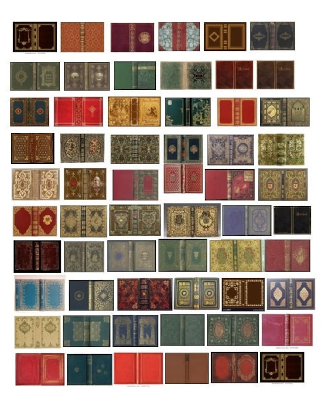1:24 Scale - Printable Miniature Book Covers (Antique Only) - 60 within Free Printable Mini Book Covers