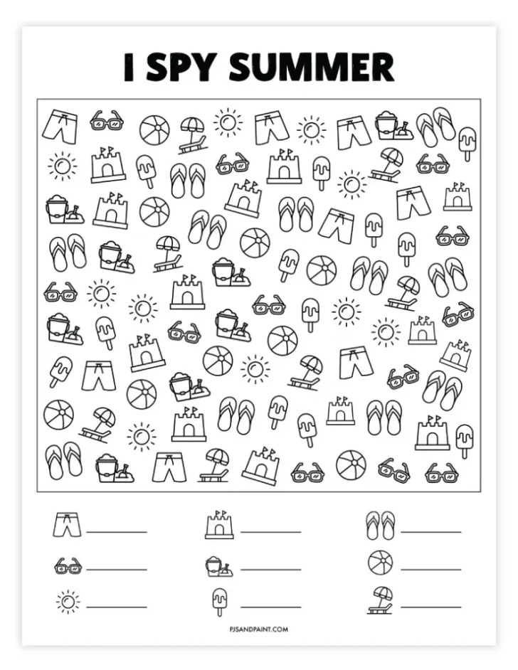 Free Printable Summer Activity Sheets