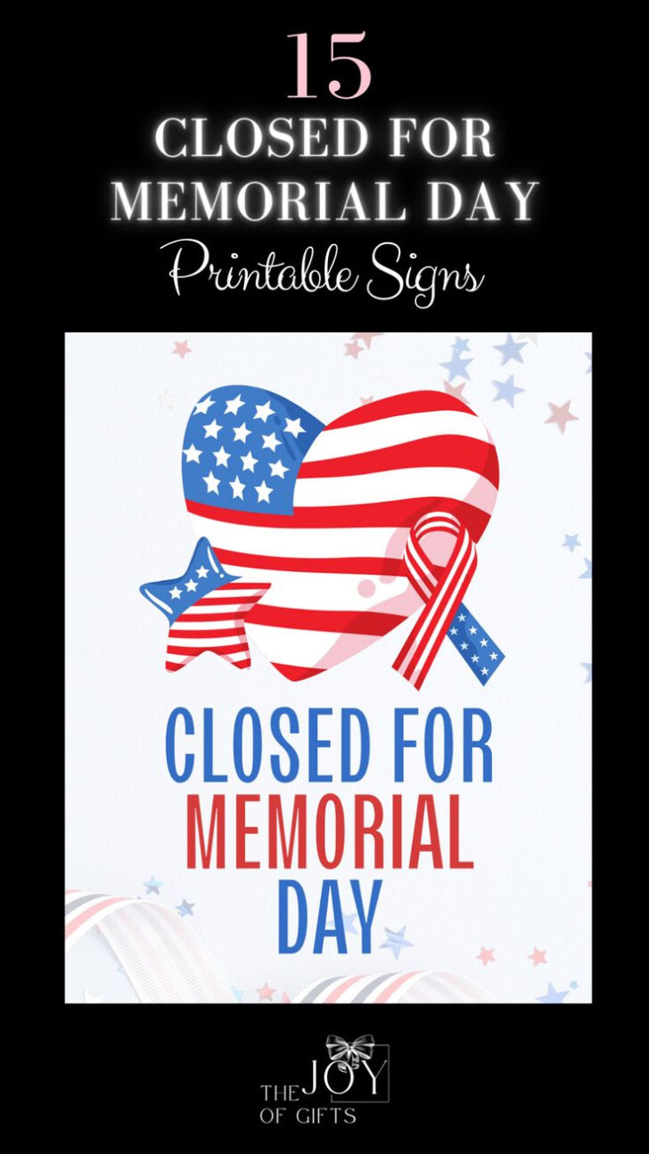 Free Printable Memorial Day Closed Signs