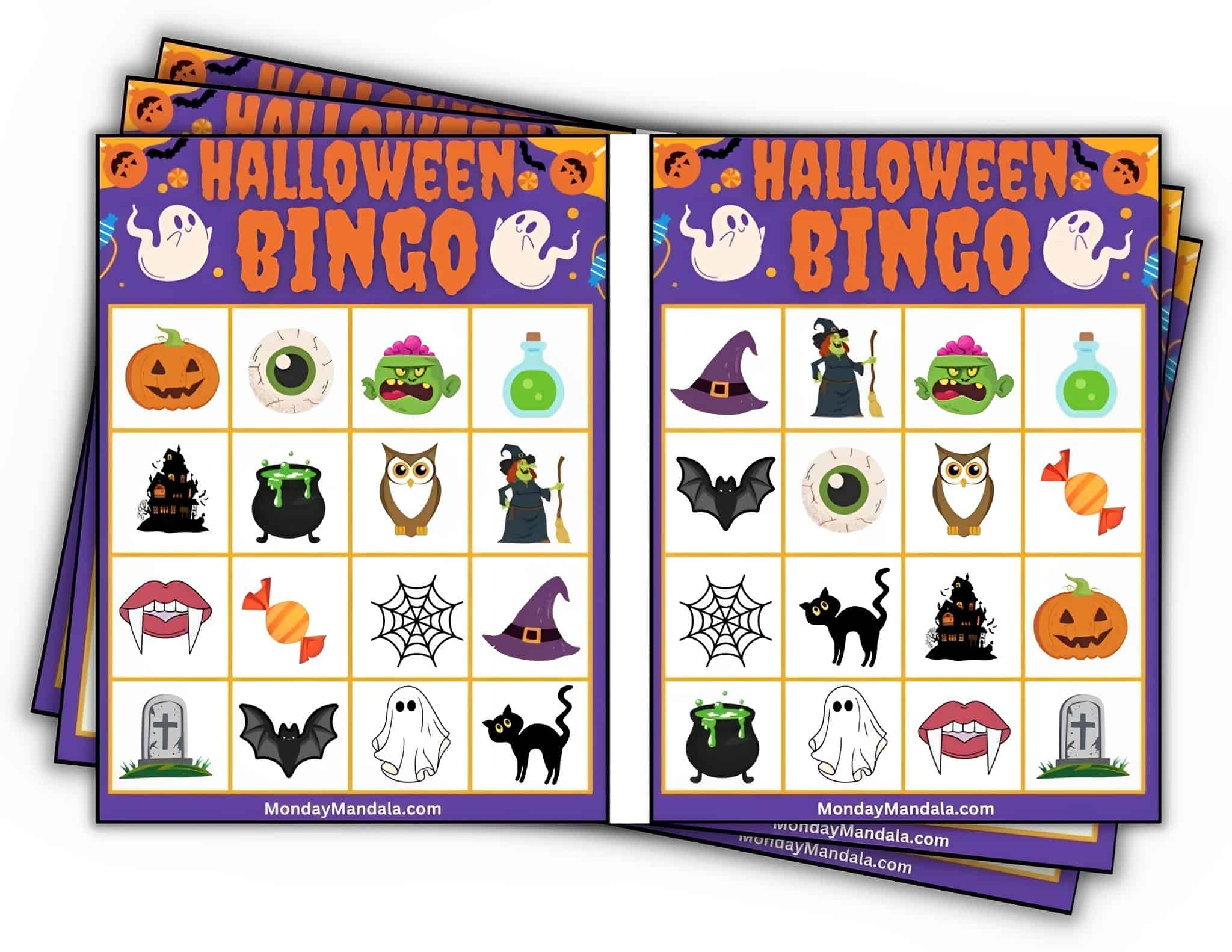 180 Halloween Bingo Cards (Free Pdf Printables) with Free Printable Halloween Bingo Cards For 30 Players