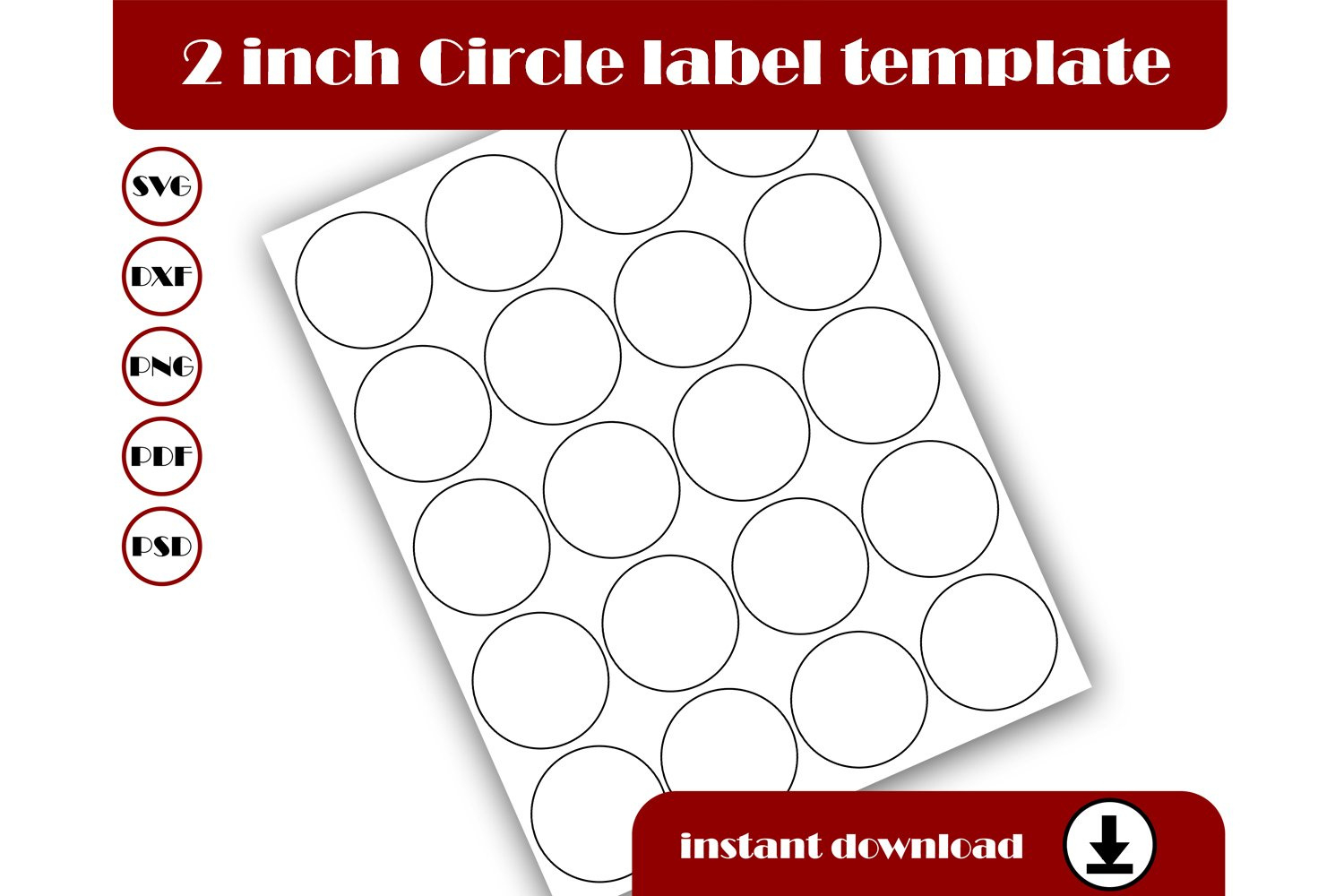 2 Inch Circle Template, Circle Sticker Template with Free Printable 2 Inch Circle Label Template
