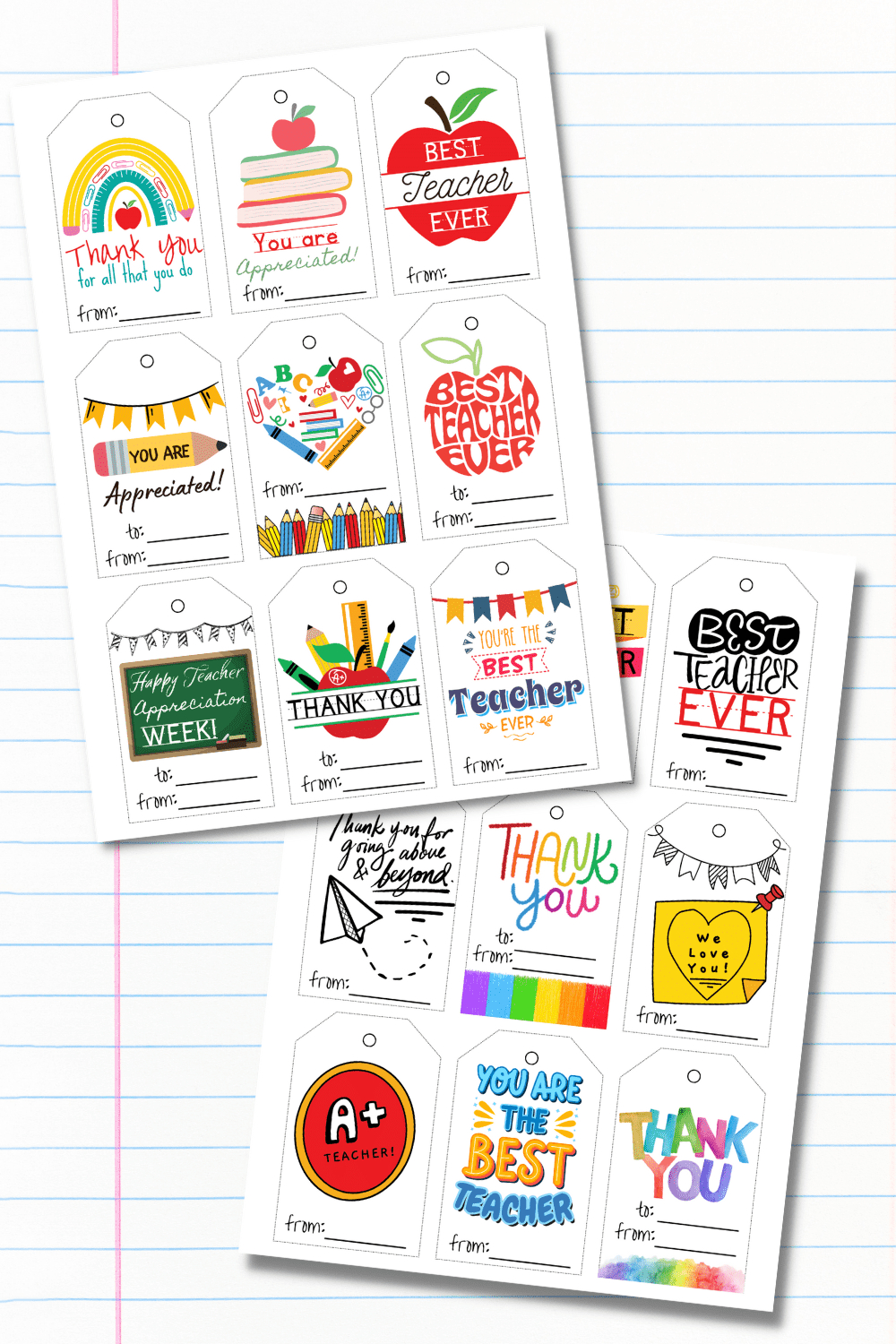 20 Free Printable Teacher Appreciation Tags - Prudent Penny Pincher in Printable Teacher Appreciation Labels