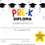 20 Preschool And Kindergarten Graduation Certificates (Free With Free Printable Preschool Graduation Certificate