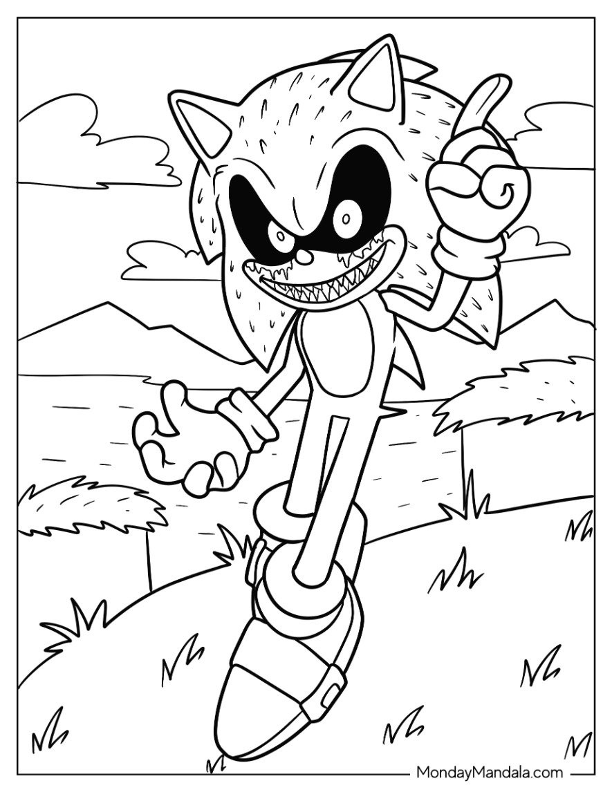 20 Sonic Exe Coloring Pages (Free Pdf Printables) for Free Printable Sonic Coloring Sheets