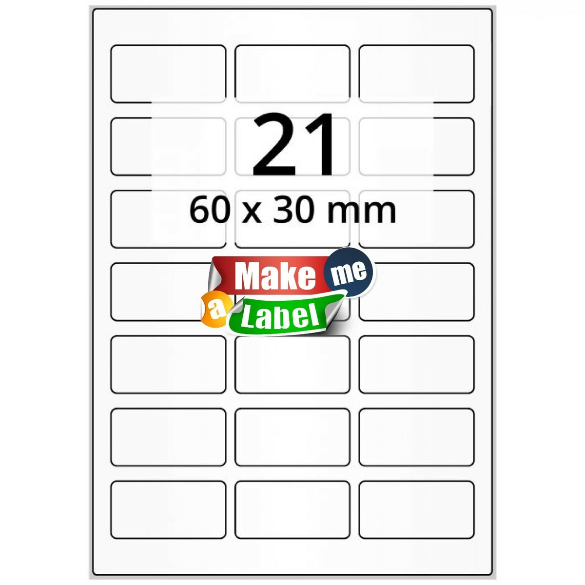 20 White Matt 21 Stickers Per Sheet Self Adhesive Inkjet Laser Printable Paper within Printable Label Stickers Near Me