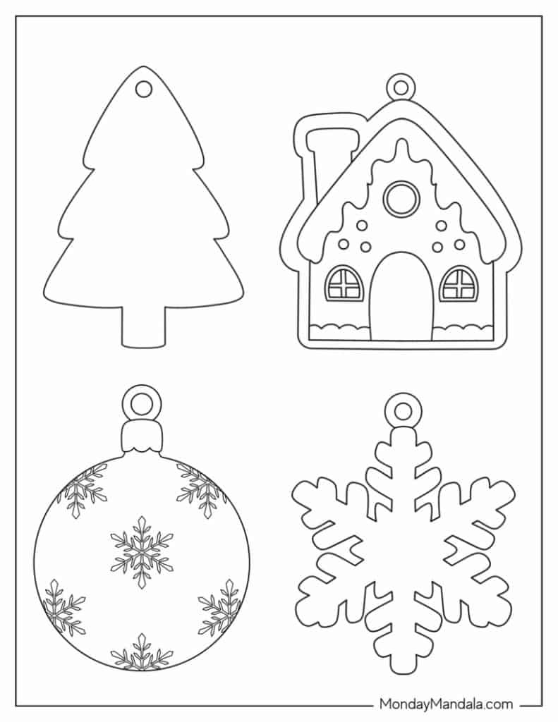 200 Printable Christmas Ornaments (Free Templates) for Free Printable Christmas Cutouts Decorations