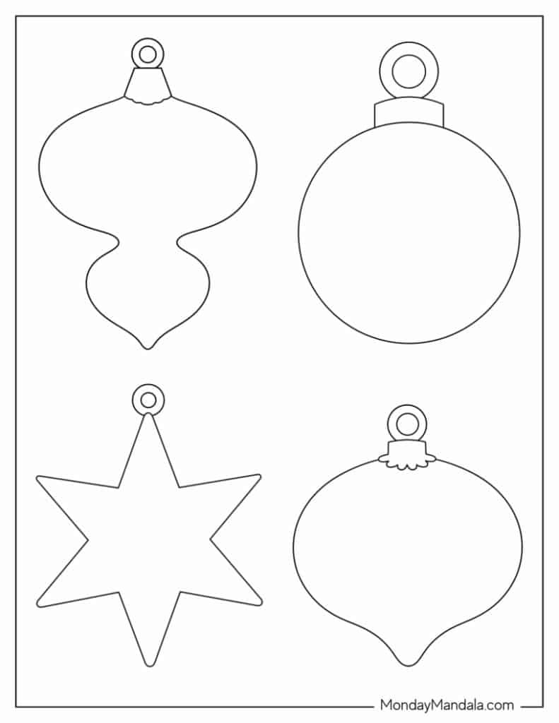 200 Printable Christmas Ornaments (Free Templates) in Free Printable Christmas Ornaments Stencils