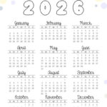 2026 Yearly Calendar Printable   35 Cute & Free 2026 Annual Calendars With Free Printable 2026 Yearly Calendar Printable
