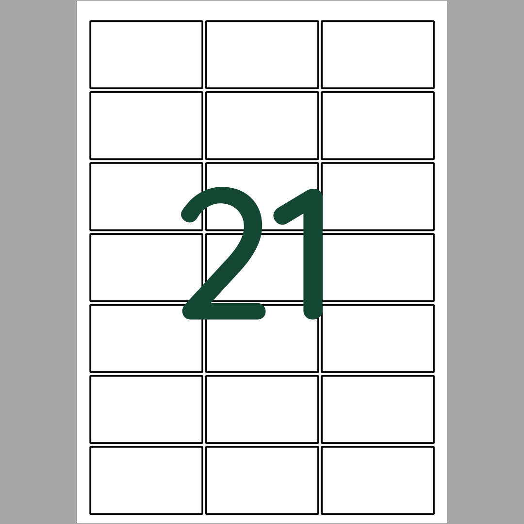 21 Labels Per Sheet - A4 Printer Labels | Labels Zoo within Label Numbers Printable