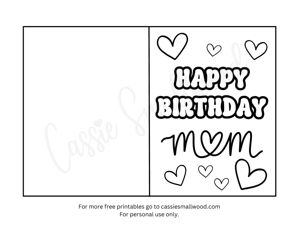 22 Coloring Birthday Cards For Mom Free Printables - Cassie Smallwood with Free Printable Birthday Cards For Mother