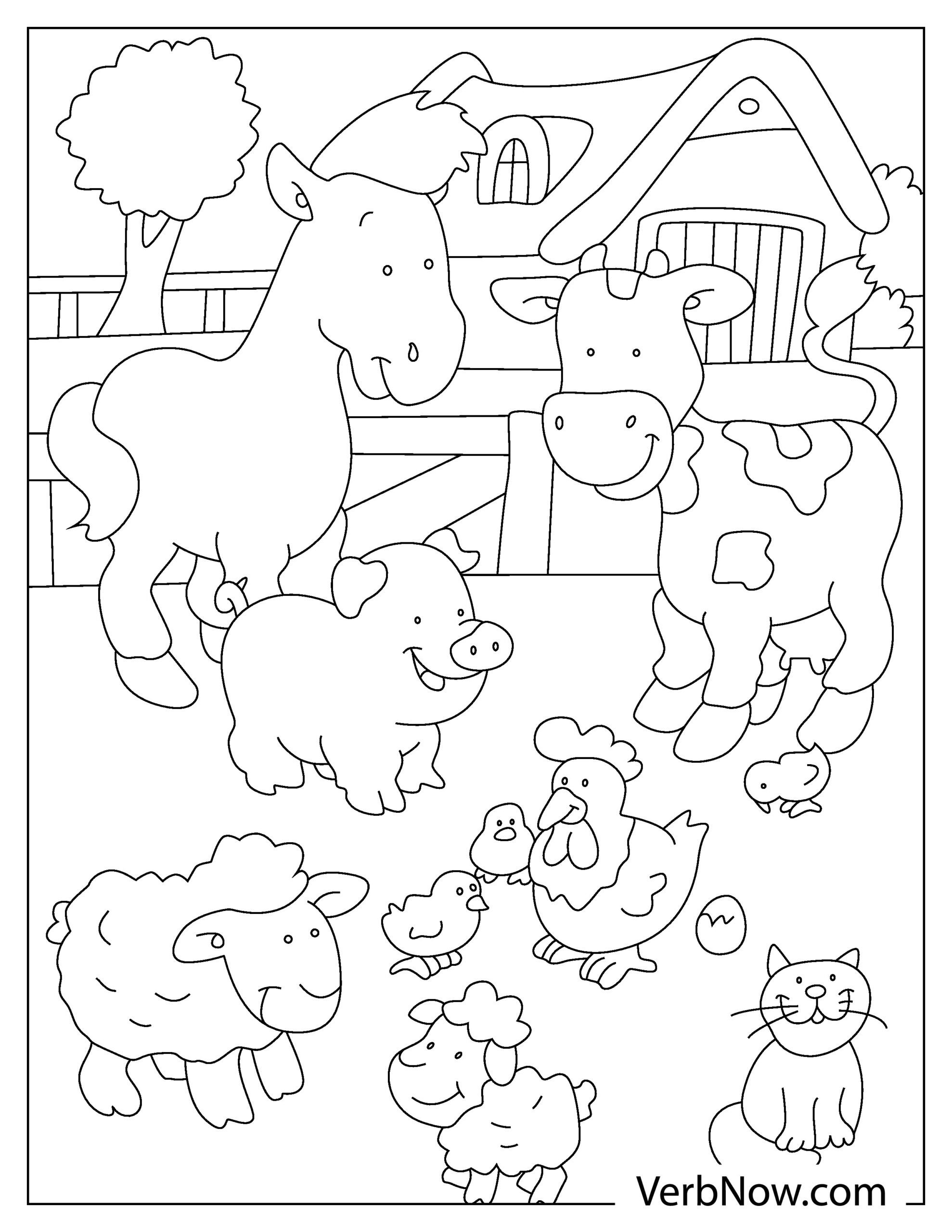 22 Free Farm Animals Coloring Pages For Download (Printable Pdf) for Free Printable Colouring Pages of Farm Animals