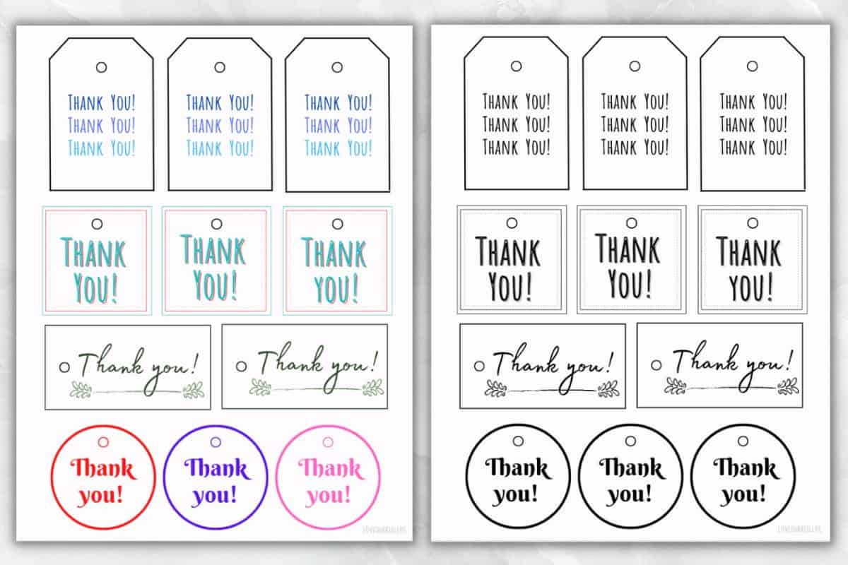 22 Free Printable Thank You Gift Tags (For Gifts &amp;amp; Cards) ⋆ Love inside Thank You Labels Printable