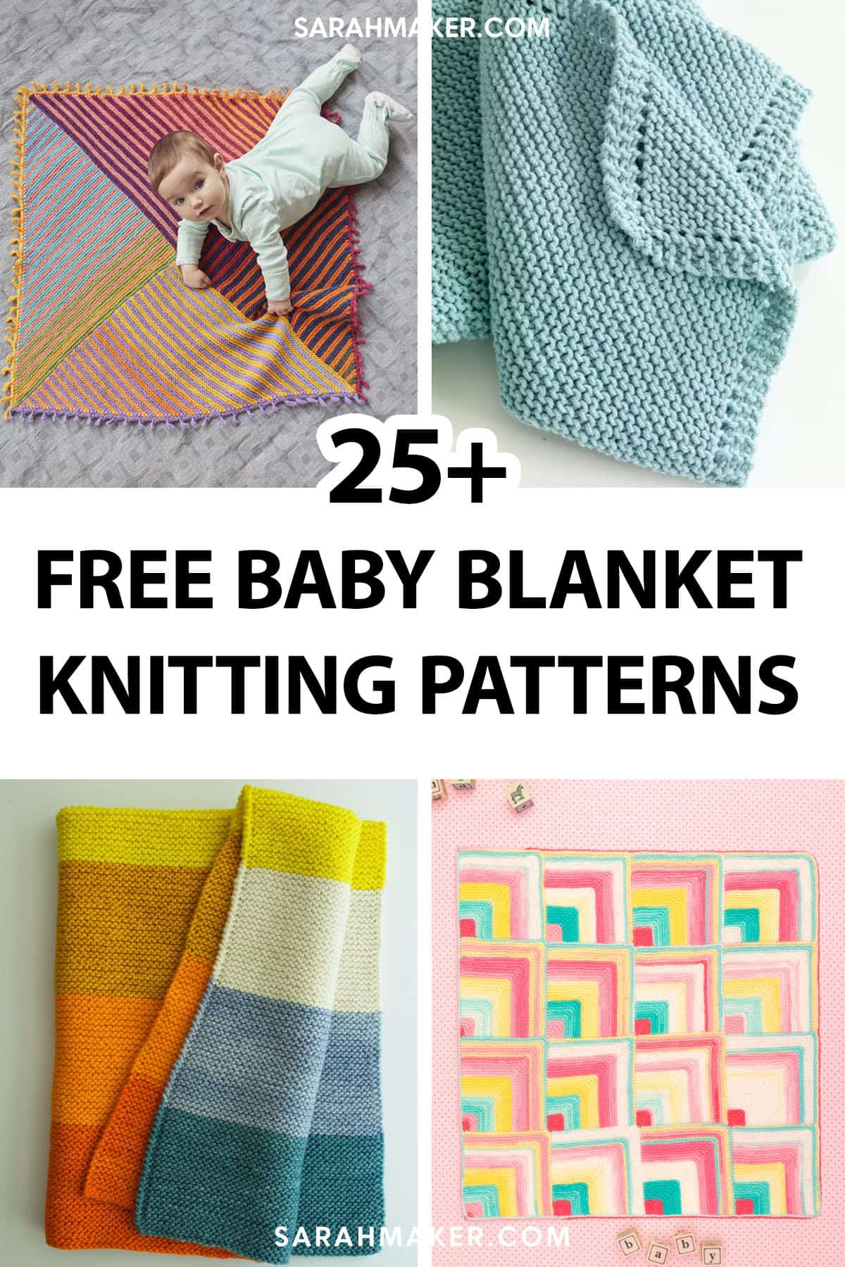 25 Free &amp;amp; Easy Baby Blanket Knitting Patterns - Sarah Maker pertaining to Free Printable Knitting Patterns For Baby Blankets Uk