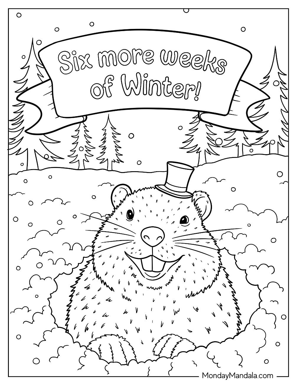 25 Groundhog Day Coloring Pages (Free Pdf Printables) in Free Printable Groundhog Day Coloring Pages