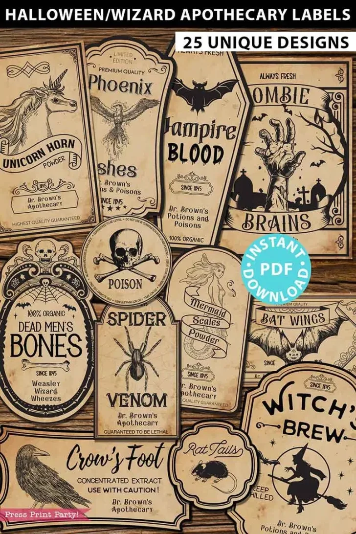 Halloween Labels For Bottles Printable