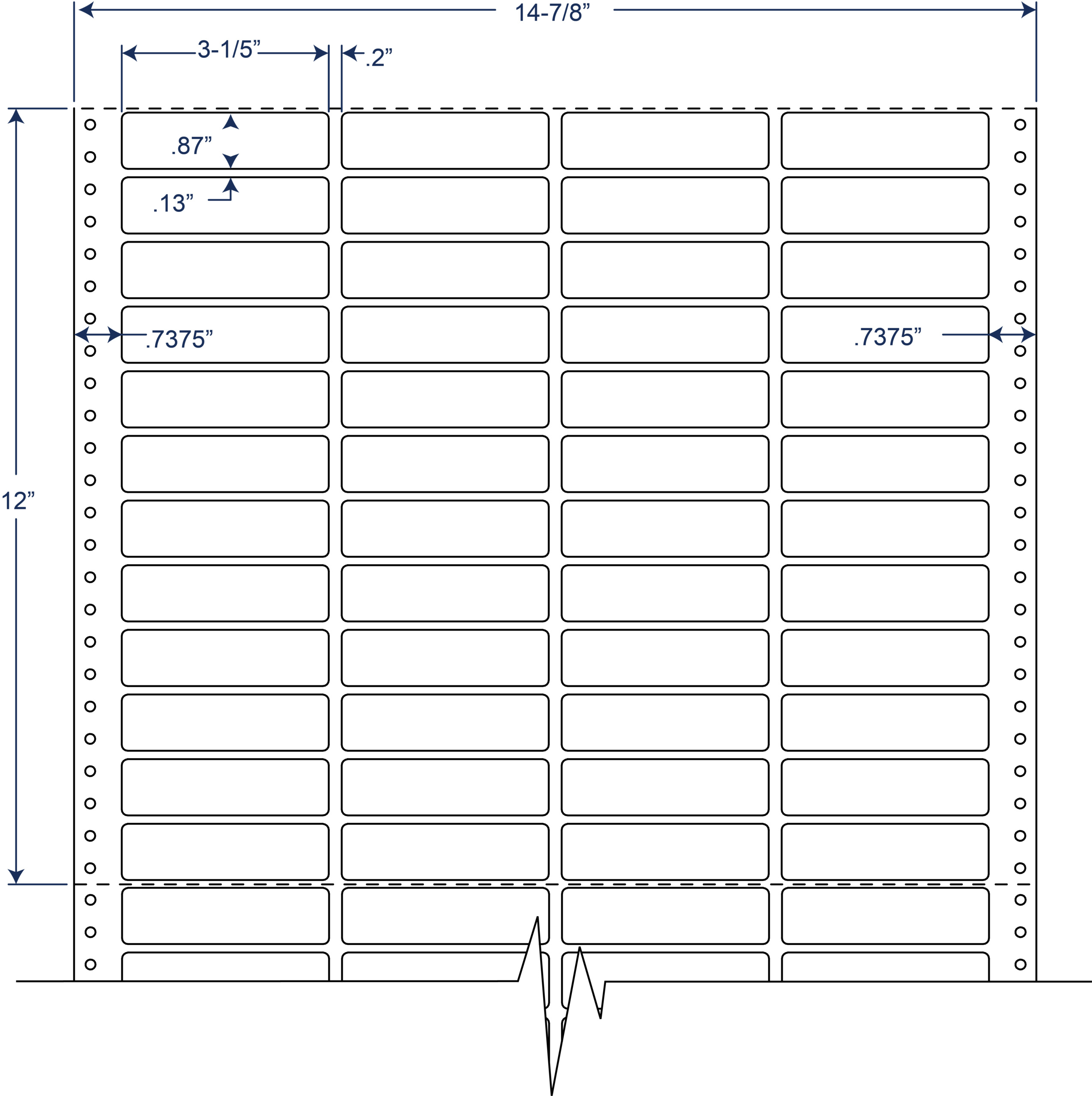 3-1/5&amp;quot; X .87&amp;quot; Pinfeed Cheshire Mailing Address Label - Continental regarding Da Label 87 Printable