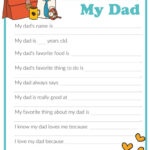 3 Free "All About My Dad" Printables In Free Printable All About My Dad Printable