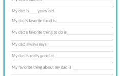3 Free "All About My Dad" Printables in Free Printable All About My Dad Printable