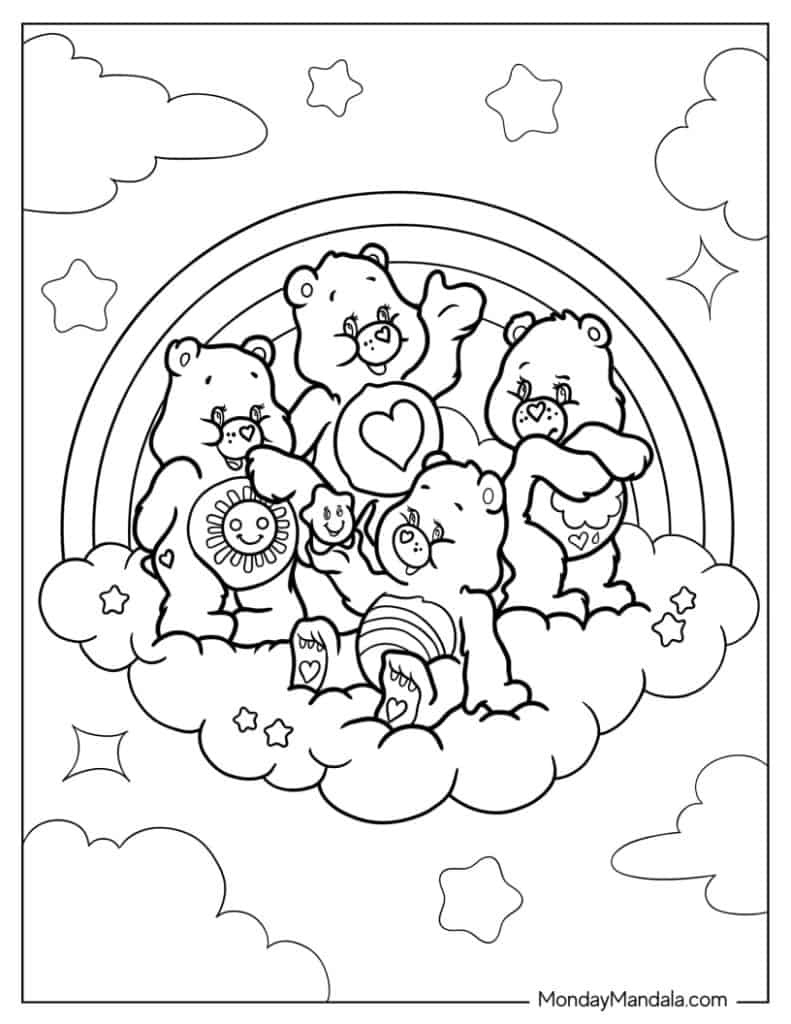 30 Care Bears Coloring Pages (Free Pdf Printables) with Free Printable Care Bear Coloring Pages
