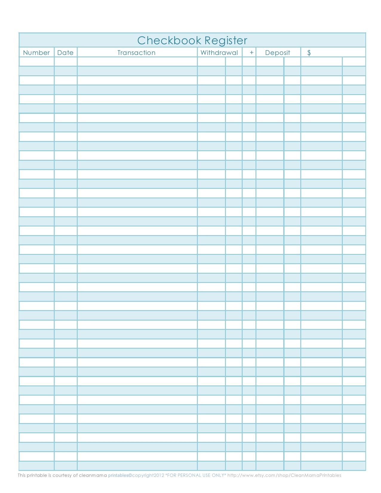 30 Printable Check Register Templates (Excel) - Templatearchive with regard to Free Printable Check Register Template